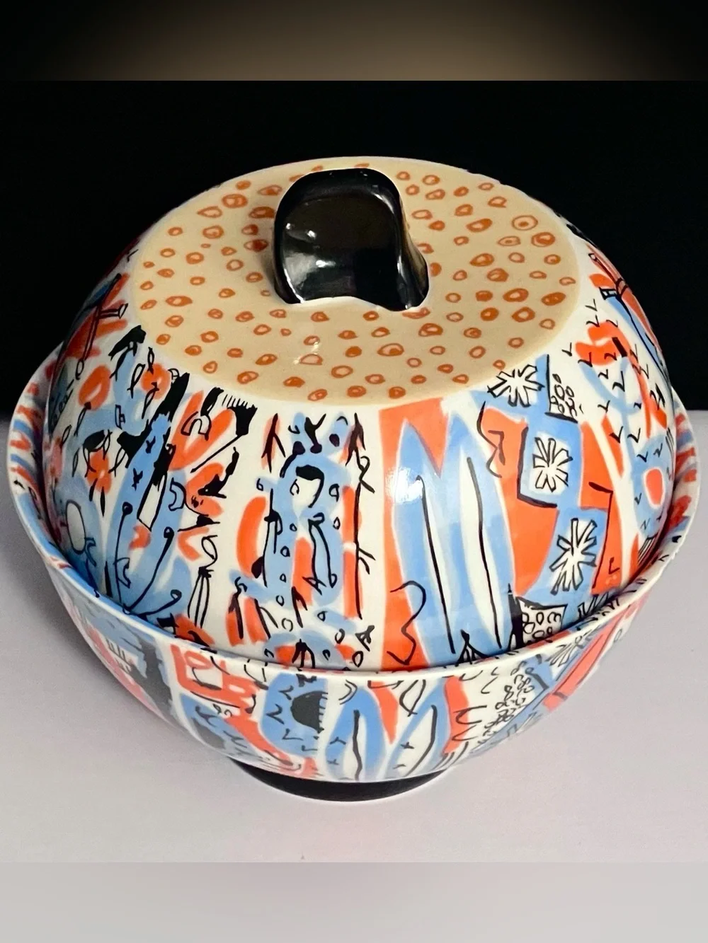 KATSUHIKO HIBINO Lidded Rice Bowl / Famous JAPANESE ARTIST / H-Table Collection